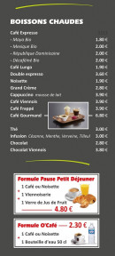 Menu Le Murano - Les boissons chaudes