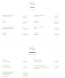 Menu Milano - Plats et desserts