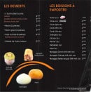 Menu Sushi ball - Desserts et boissons