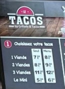 Menu Grillade et Tacos - Les tacos