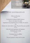Menu La Table de Magali - menu gourmand
