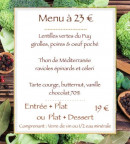 Menu Lum la table - Un exemple de menu du jour