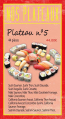 Menu Allo'Sushi84 - Les plateaux numero  5