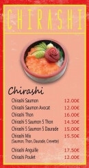 Menu Allo'Sushi84 - Les chirashis