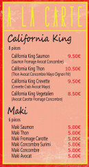 Menu Allo'Sushi84 - Les california king et maki