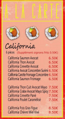 Menu Allo'Sushi84 - Les  california