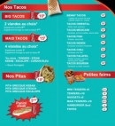 Menu Benny Burger - Le tacos, pitas et petites faims