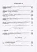 Menu L'Azienda - les pizzas 