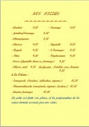 Menu La Murette - Pizzas