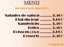 Menu Le 98 - Salades, plats, boissons,...