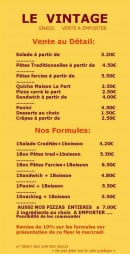 Menu Le Vintage - La salade, pates,....