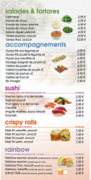 Menu Neko Sushi - Salades, tartare, sushi,....