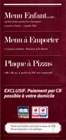 Menu Pizza la Place - Menu et pizza plaque