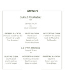 Menu Selon Marceline - Les menus