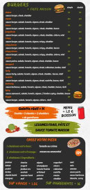 Menu L'atelier a Pizza 84 - Les burgers