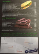 Menu Pizzeria des Halles - Les paninis et pizzas desserts