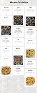 Menu Chez Félicien - Le pizza au feu de bois