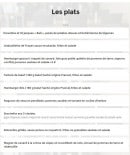 Menu Chez Félicien - Les plats