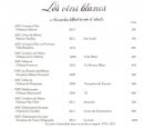 Menu La Petite Maison de Cucuron - Les vins blancs amandes,tilleul et cires d'abeilles