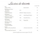 Menu La Petite Maison de Cucuron - Les vins de desserts