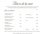 Menu La Petite Maison de Cucuron - Le trésor de la cave des vins blanches