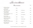 Menu La Petite Maison de Cucuron - Les vins blancs aux fruits jaunes et fleurs blanches