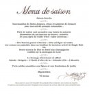 Menu La Petite Maison de Cucuron - Le menu de saison