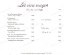 Menu La Petite Maison de Cucuron - Les vins rouges sous bois-cuir et truffes