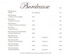 Menu La Petite Maison de Cucuron - Les bordeaux