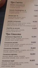 Menu Orient House - Les entrées et couscous