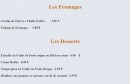 Menu Cafe-du Cours - Fromages et desserts