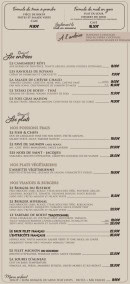 Menu Bistrot de la Gare - La carte d'hiver