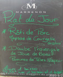Menu Le Bar De La Poste - Exemple de menu