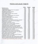 Menu Le coin à pizza - Les pizzas à base tomate