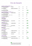 Menu Côteaux et  Fourchettes - Les vins de desserts