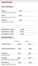Menu La Farigoule - Les sandwiches