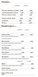 Menu La Farigoule - Les paninis et hamburgers