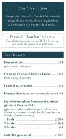 Menu Bistrot Jeannette - L' ardoise du jour, menu enfant et desserts