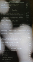 Menu Le Café Grégoire - Les vins, boissons chaudes et suggestions apéritifs