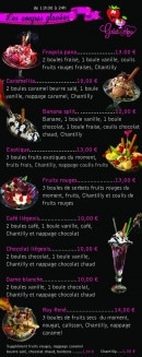 Menu Le voyageur de chez nous - Coupes glacées 