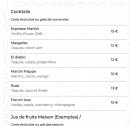 Menu Mazette - Les cocktails
