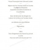 Carte et menu de Le Domaine de Capelongue à Bonnieux — Le menu hommage à Yvon suite