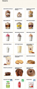 Menu Burger King - Les desserts