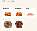 Menu Burger King - Petit-déjeuner King