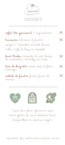 Menu KUCA - Les desserts
