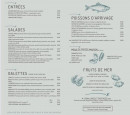 Menu La Comète - Les entrées, salades, galettes...