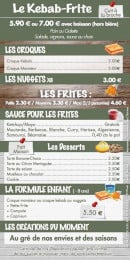 Menu La Fabrique - Kebab et frites