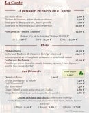 Menu Le Bistrot Du Palais - Les entrées, plats et desserts