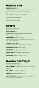 Menu Mayday - Les sweet, menu enfant, …