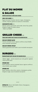 Menu Mayday - Les salades, burgers, ...